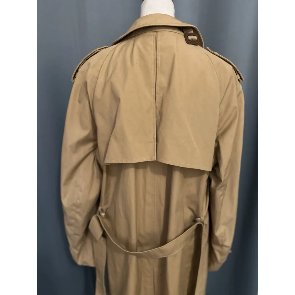 Vintage Men’s Large Trench Coat Double Breasted No Lining Size 42R - Picture 7 of 11